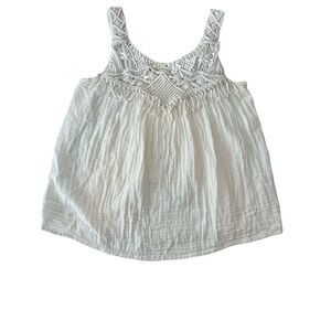 Hush‎ Blouse Women Top Size 10 White Cotton Sleeveless Beach Relaxed